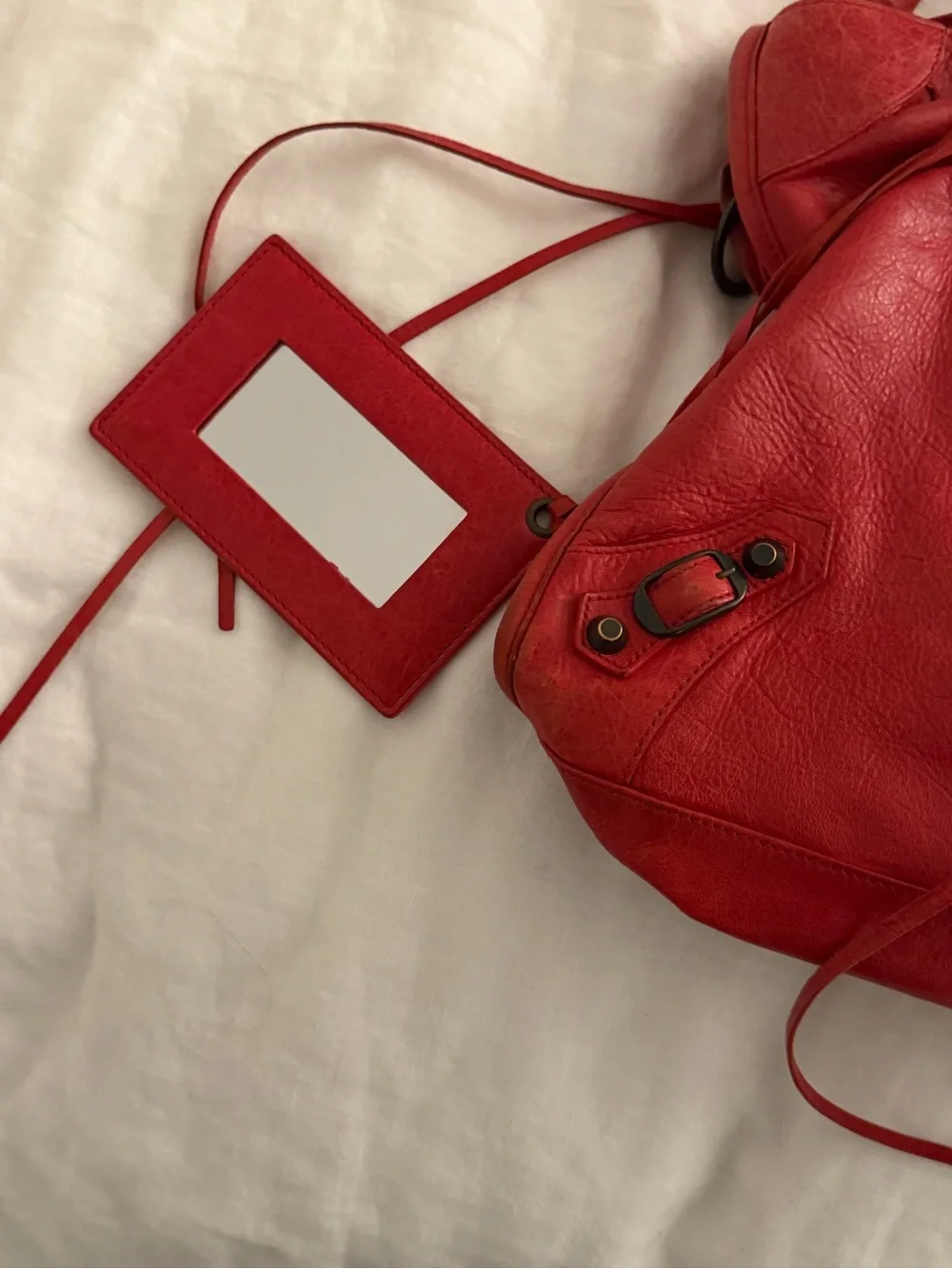 Vintage Red Balenciaga Lambskin Classic City Bag - Picture 10 of 13